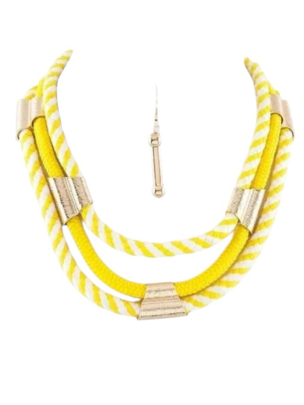 Yellow Nautical Rope Necklace - Picture 2 of 8